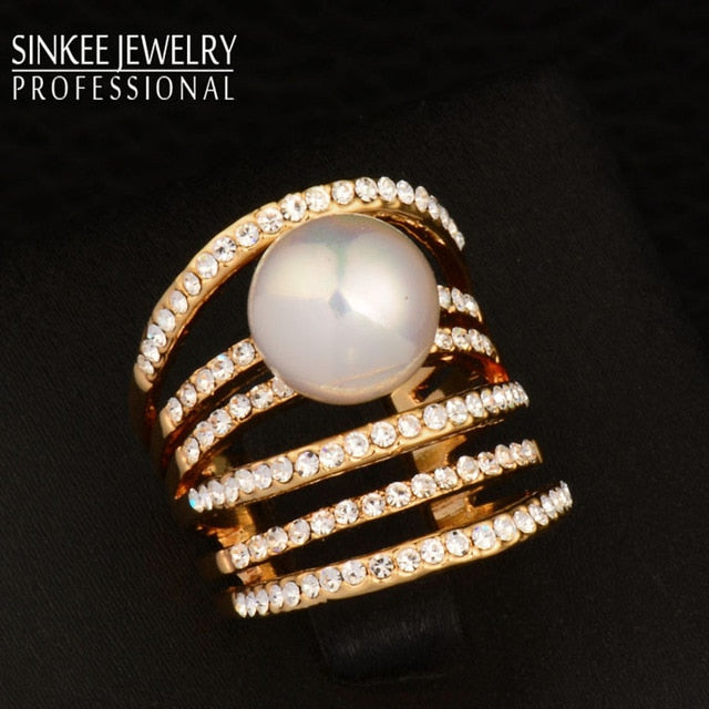 Multilayers Pearl Big Ring